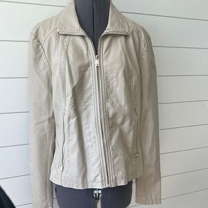 Kenneth Cole Reaction jacket faux leather tan colored XL Stylish Tan Jacket